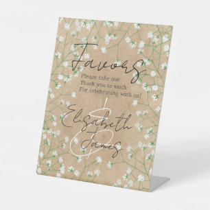 Babybloemen, bijtend, neem alsjeblieft een plezier reclamebord met voetstuk