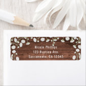 Babybloemen & Hout Elegant Rustic Party Etiket (Insitu)