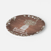 Babybloemen & Hout Elegant Rustic Party Papieren Bordje (Gekanteld)
