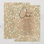 Babybloemen Rustic Wedding Seating Chart Kaart (Voorkant / Achterkant)