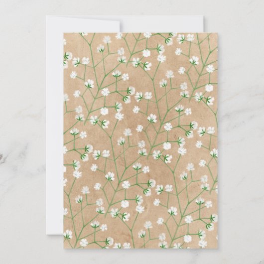 Babybloemen Rustic Wedding Seating Chart Kaart (Achterkant)