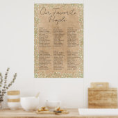 Babybloemen - Rustic Wedding Seating Chart Poster (Keuken)