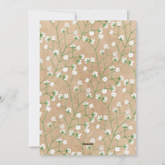 Babybloemen Rustic Wedding Table Number Feestdagenkaart (Achterkant)