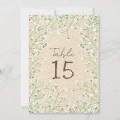Babybloemen Rustic Wedding Table Number Feestdagenkaart (Voorkant)