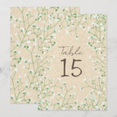 Babybloemen Rustic Wedding Table Number Feestdagenkaart (Voorkant / Achterkant)