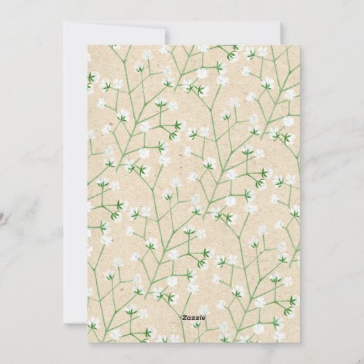 Babybloemen Rustic Wedding Table Number Feestdagenkaart (Achterkant)