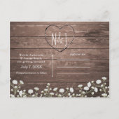 Babybloemen Rustic Wood Bespaar de datum Aankondigingskaart (Achterkant)