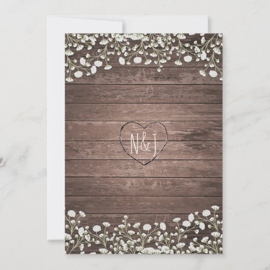 Babybloemen Rustic Wood Vrijgezellenfeest Kaart (Achterkant)