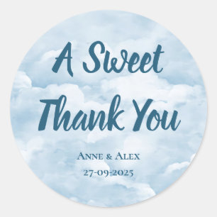 Babyblue bruiloft uitnodiging - Save The Date Ronde Sticker
