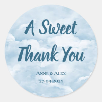 Babyblue bruiloft uitnodiging - Save The Date Ronde Sticker