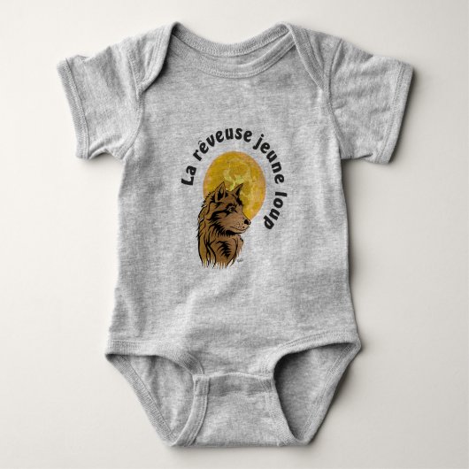 Babybody junger träumender Wolf Baby Strampler Romper (Voorkant)