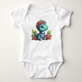 Babybody met een prachtige subli dinosaurus romper