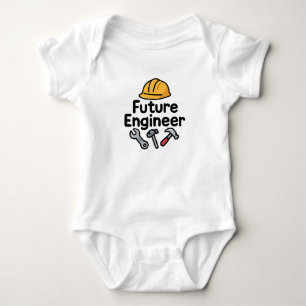 Babybody met helm en gereedschap voor toekomstige romper