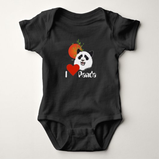 Babybody mit grossem Panda Baby Strampler Romper (Voorkant)