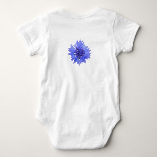 Babybody pak met blauw korenbloem ontwerp romper (Achterkant)