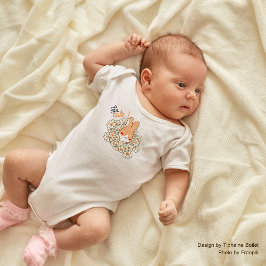 Babybody So Cute met een knuffelkonijn en witte bl Romper