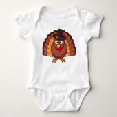 Babybodys met korte mouwen - Kalkoen Met Een Hoed Romper (Voorkant)