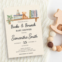 Babyboeken en brunch neutrale baby shower