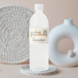 Babyboeken en brunch Neutrale baby shower Waterfles Etiket