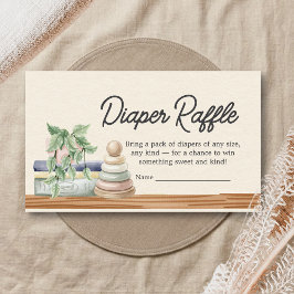 Babyboeken en Brunch Neutrale Shower Luierraffle Informatiekaartje