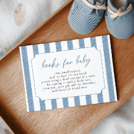 Babyboeken voor blauwe jeans baby shower informatiekaartje