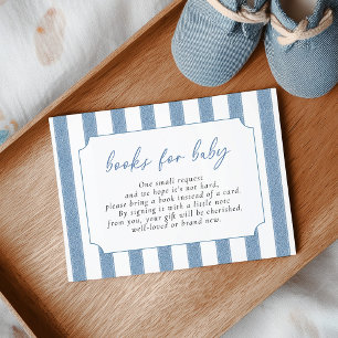 Babyboeken voor blauwe jeans baby shower informatiekaartje