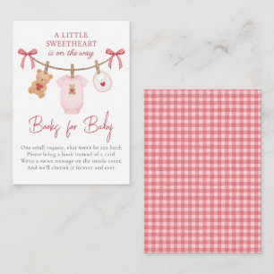 Babyboeken voor schatten van een baby shower informatiekaartje