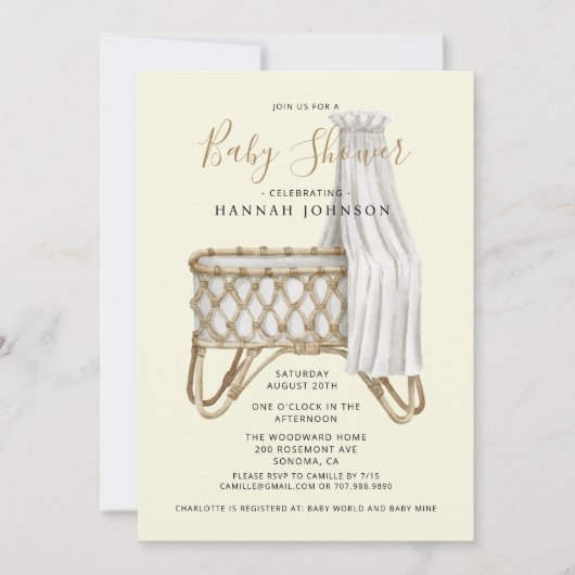 Babyboho moderne baby shower kaart (Voorkant)