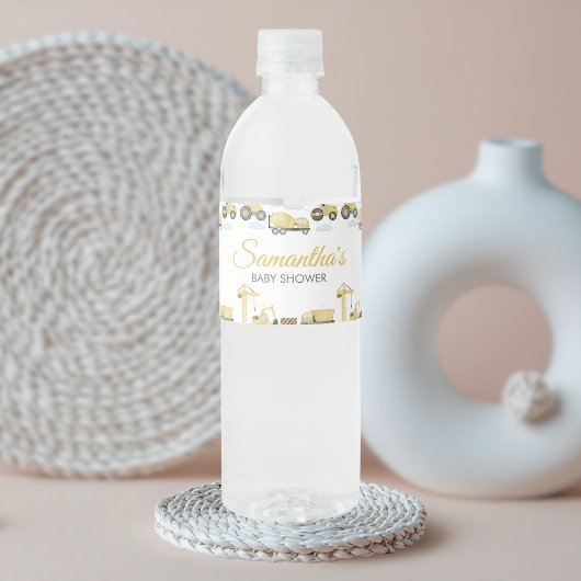 Babyborrel Bouwplaats Waterfles Etiket