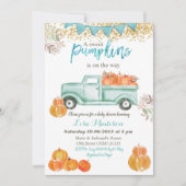 Babyborrel met blauwe, groene, mint en pompoen the kaart (Voorkant)