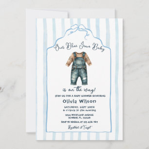 Babyborrel met blauwe jeans kaart