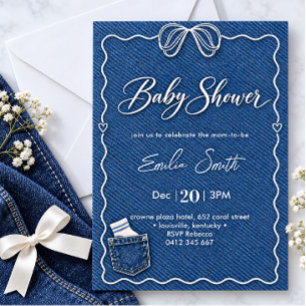 Babyborrel met blauwe jeans kaart