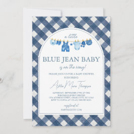 Babyborrel met blauwe jeans kaart