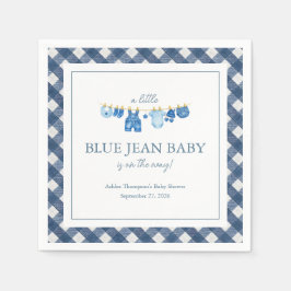 Babyborrel met blauwe jeans servet