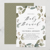 Babyborrel met eucalyptuskrans kaart (Voorkant / Achterkant)