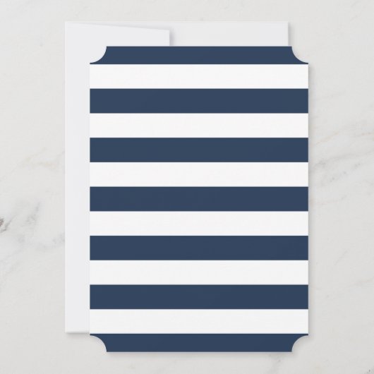 Babyborrel met marine-blauwe strepen en nautisch t kaart (Achterkant)