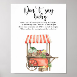 Babyborrel met marktkar - 'Geen baby' Poster