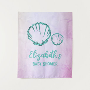 Babyborrel met zeeschelpen wandkleed