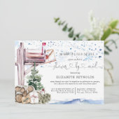Babyborrel per post | Winter Kerst Baby Shower Kaart (Staand voorkant)