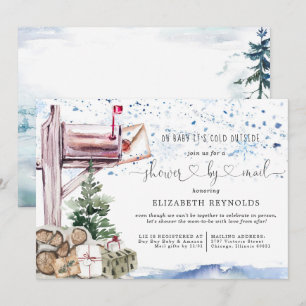 Babyborrel per post Winter Kerst Baby Shower Kaart