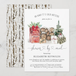 Babyborrel per post | Winter Kerst Baby Shower Kaart