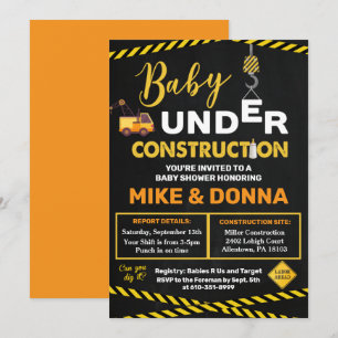 Babyborrel uitnodiging onder constructie