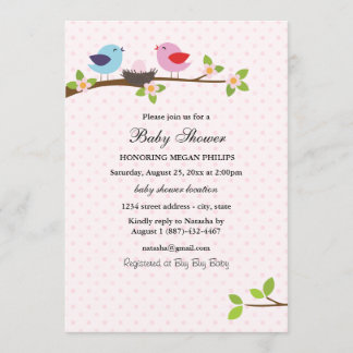Babyborrel uitnodiging Vogel Familie