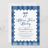 Babyborrel voor een Blauw Jean Jongen Kaart (Voorkant)