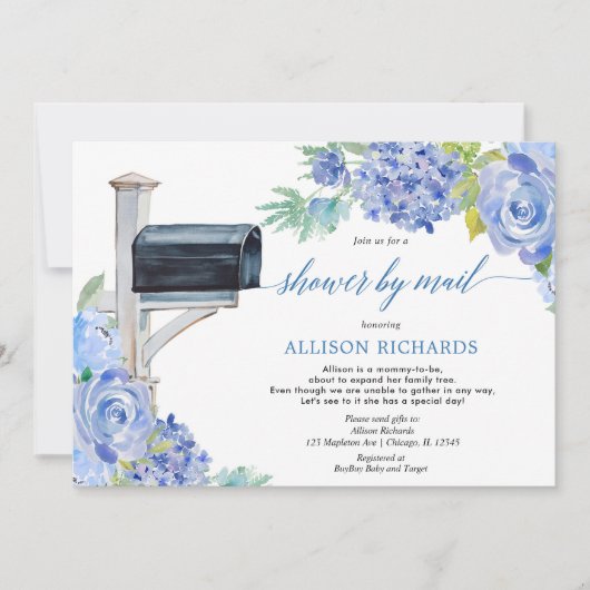 Babyboy-verjaardagsfeest cadeau per post blauw wit kaart (Voorkant)