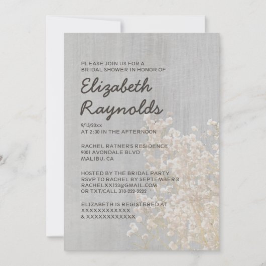 babybridale douches kaart (Voorkant)