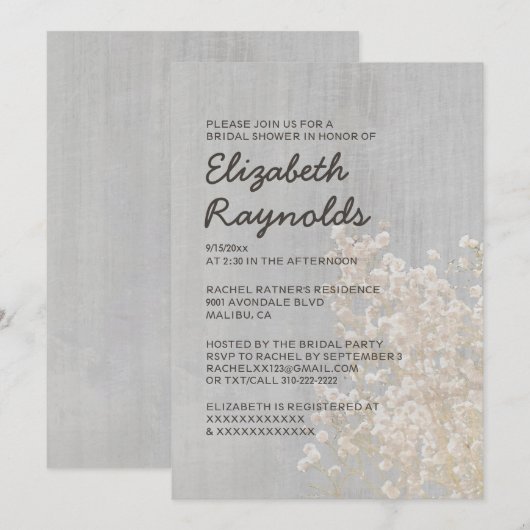 babybridale douches kaart (Voorkant / Achterkant)