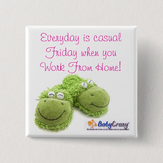 BabyCrazy Logo, knop.. Vierkante Button 5,1 Cm (Voorkant)