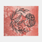 Babydeken – Moeder en Kind Bloemendesign Fleece Deken (Voorkant (Horizontaal))