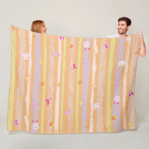 Babydeken – Whimsische natuurparade pastel Fleece Deken